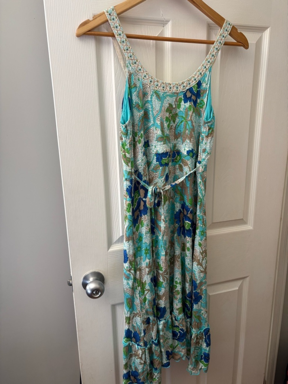 Free People vintage Y2K beaded floral dress size medium - Picture 5 of 12